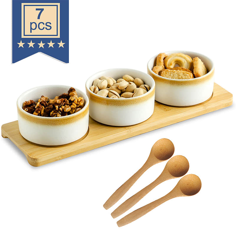  Creative ceramic dipping dish with mold tray, used for snacks, fruits, and snack bowls