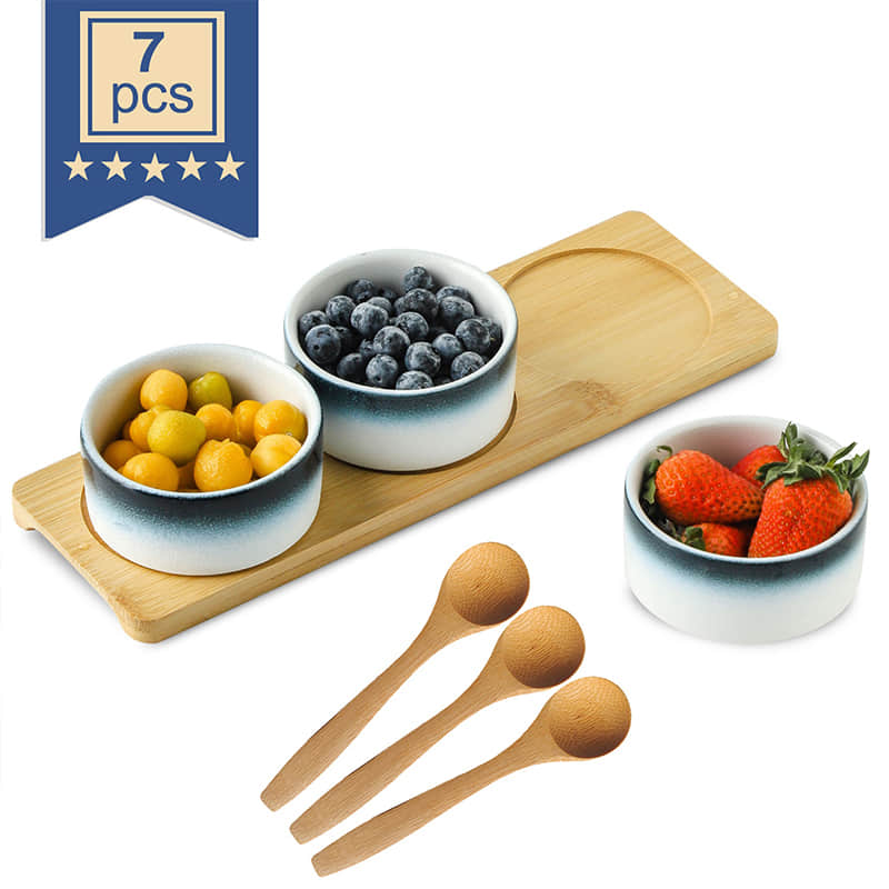  Creative ceramic dipping dish with mold tray, used for snacks, fruits, and snack bowls