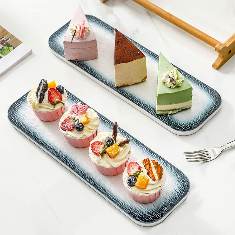 Novelty double-layer tray cake rack, dessert ceramic plate, wedding Dim sum snack rack