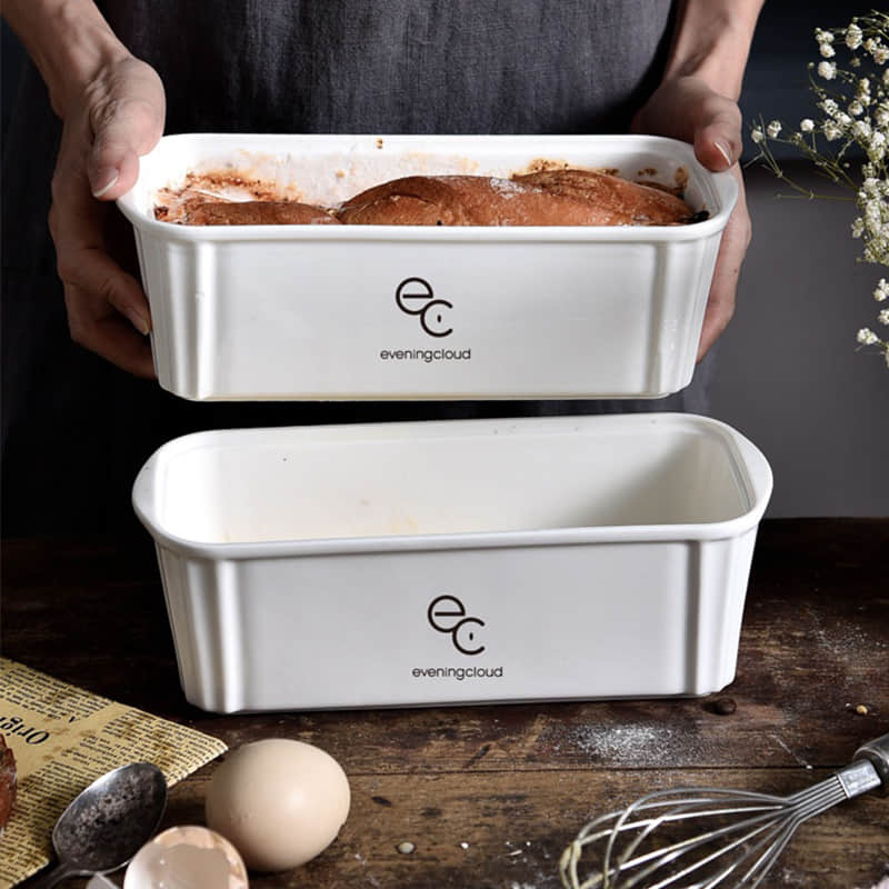 OEM/ODM Rectangular Household Ceramic Bread Baking Plate Ceramic Bread Baking Deep Baking Pan