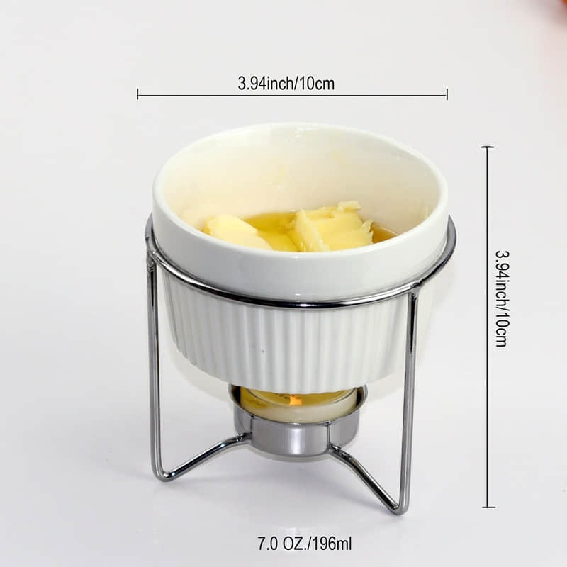 Cheese Tool 130ML Ceramic Butter Warmer Home Souffle Chocolate Warmer Bowl Candle Butter Warmers